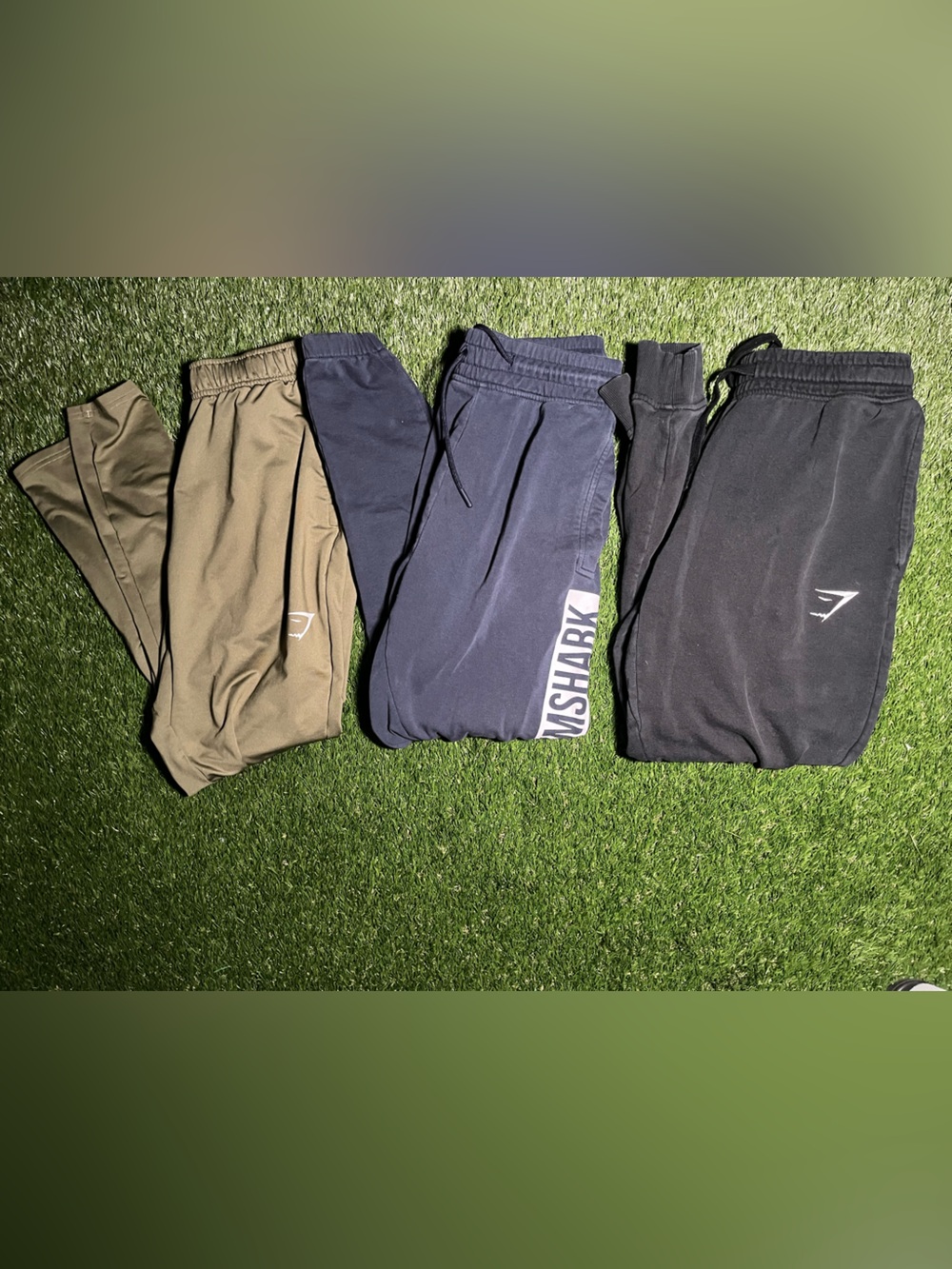 Gymshark Men’s Small Joggers in Black, Navy & Olive